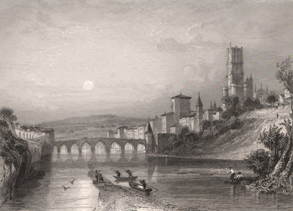 ALBI. View of the town. Tarn 1844 old antique vintage print picture